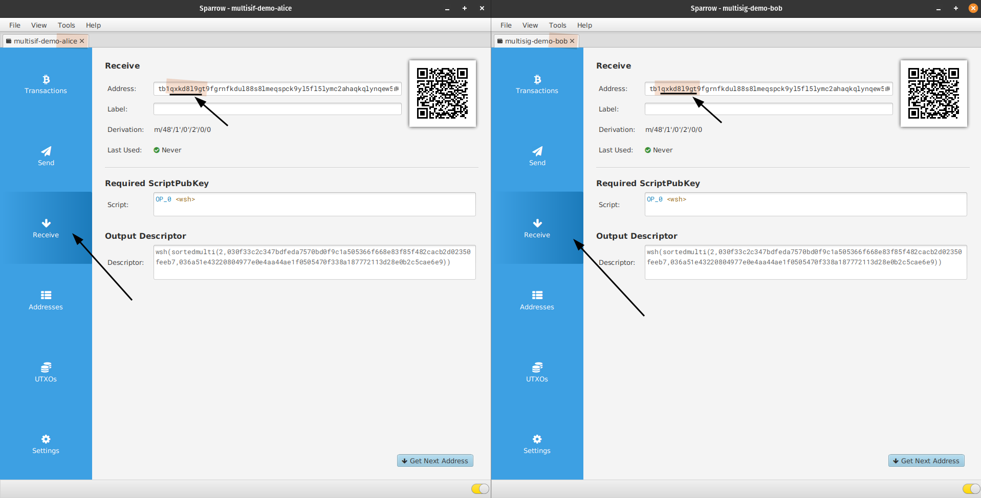 Guide - Sparrow multiparty multisig