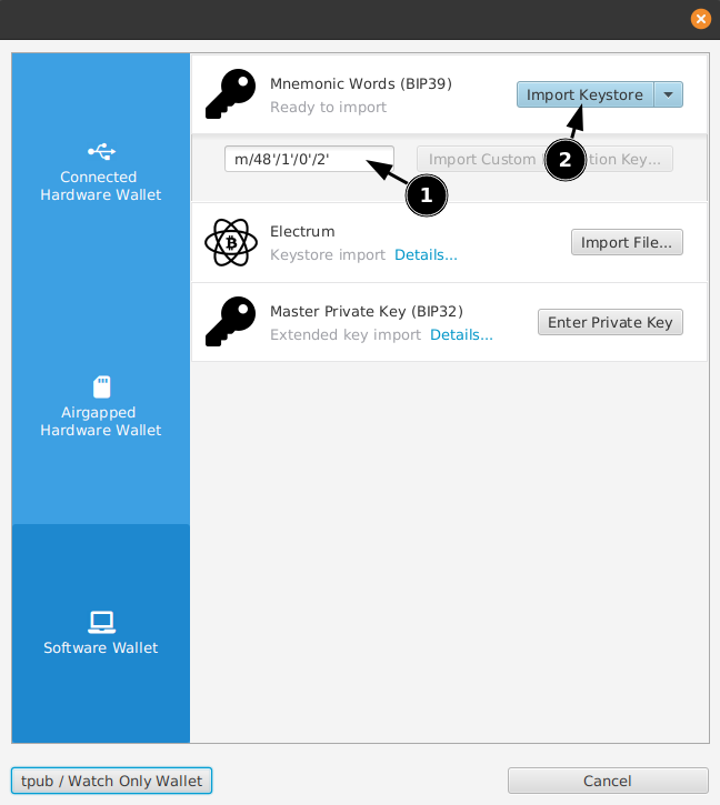 Guide - Sparrow multiparty multisig