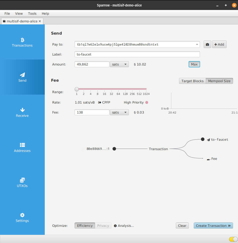 Guide - Sparrow multiparty multisig