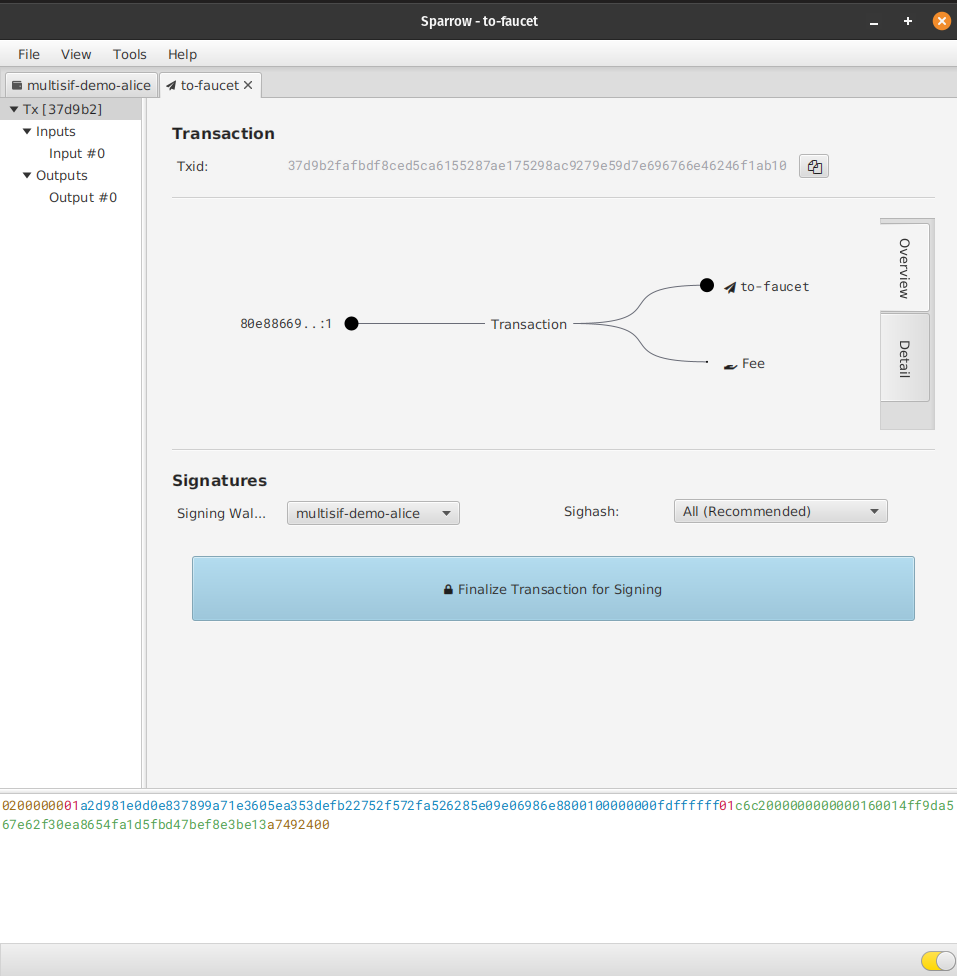 Guide - Sparrow multiparty multisig