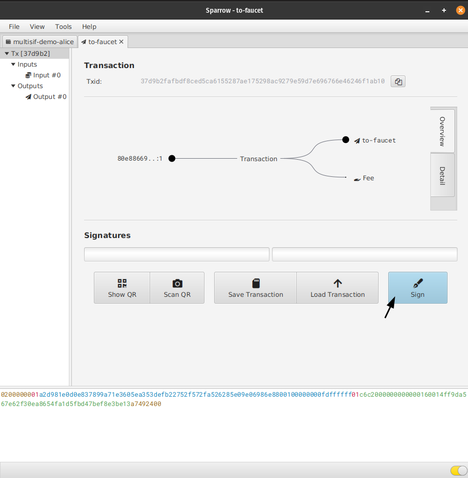 Guide - Sparrow multiparty multisig