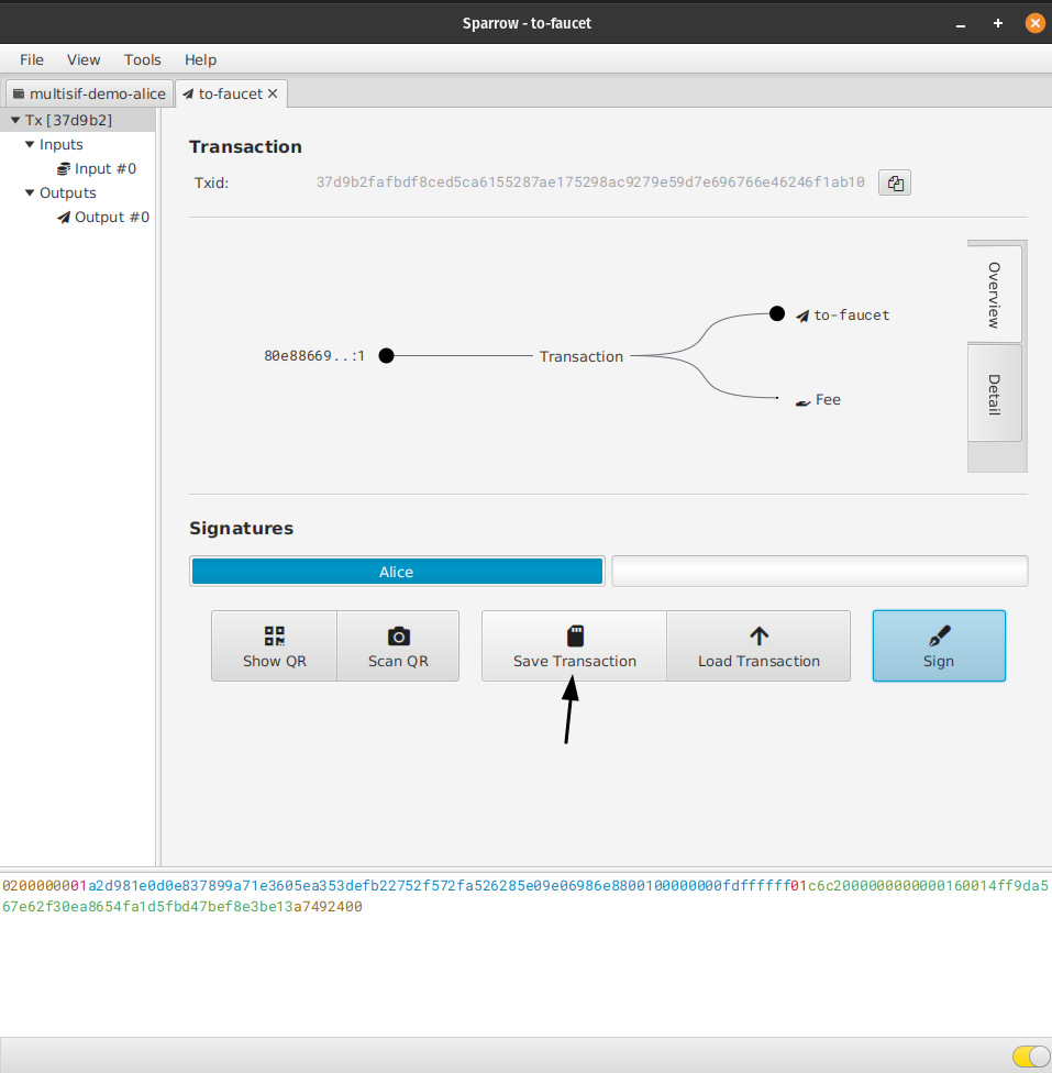 Guide - Sparrow multiparty multisig