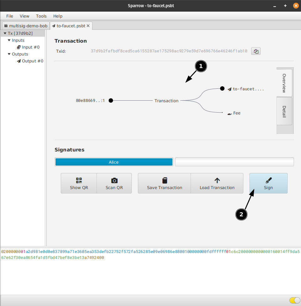 Guide - Sparrow multiparty multisig