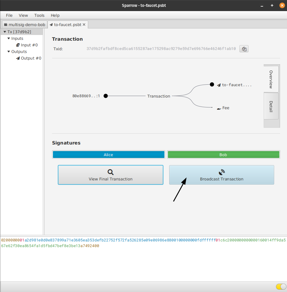 Guide - Sparrow multiparty multisig